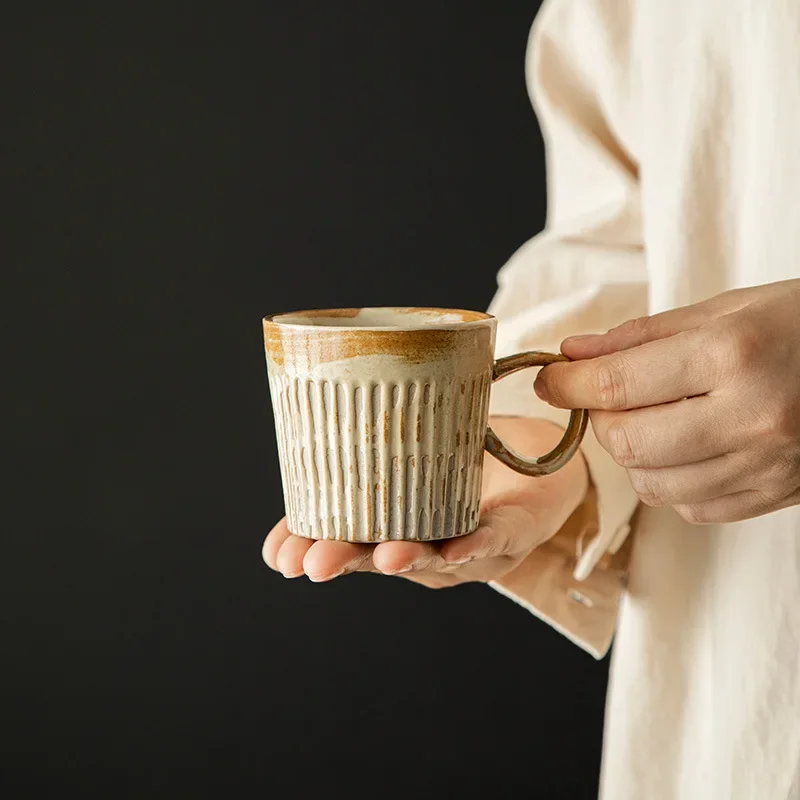 

Handmade Ceramic Cup with Small Capacity, Retro Style Mug, Concentrated Hanging Japanese Ear Coffee Cup