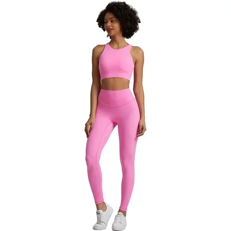 Limão ginásio yoga conjunto leggings apertados esportes de fitness cruz volta fivela ginásio sutiã superior 2pc terno treinamento abrangente jog feminino