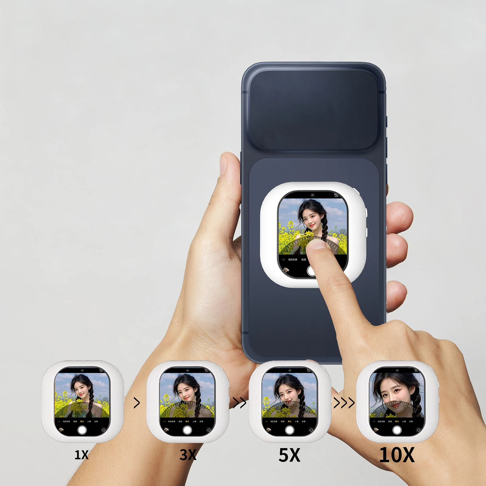 Wireless Screen Mirroring AI Touch Monitor 2.01 Inch Wireless Vlog Selfie Monitor Screen