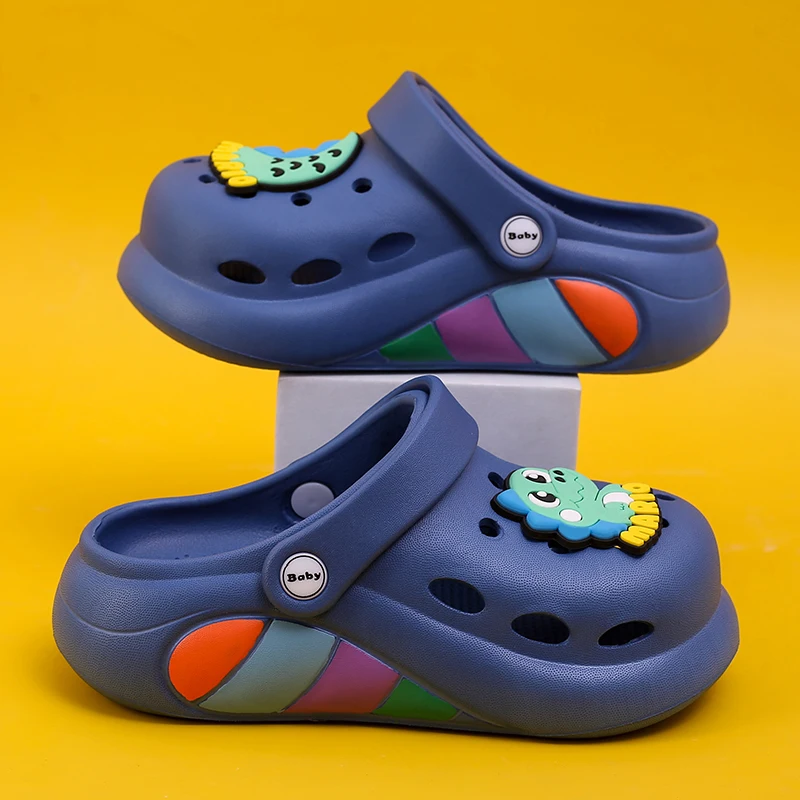 Summer Children's Slippers Dinosaur Hole No-Slip Girls Boys Indoor Soft Bottom Breathable Cute Clogs Cartoon Sandals Beach Shoes