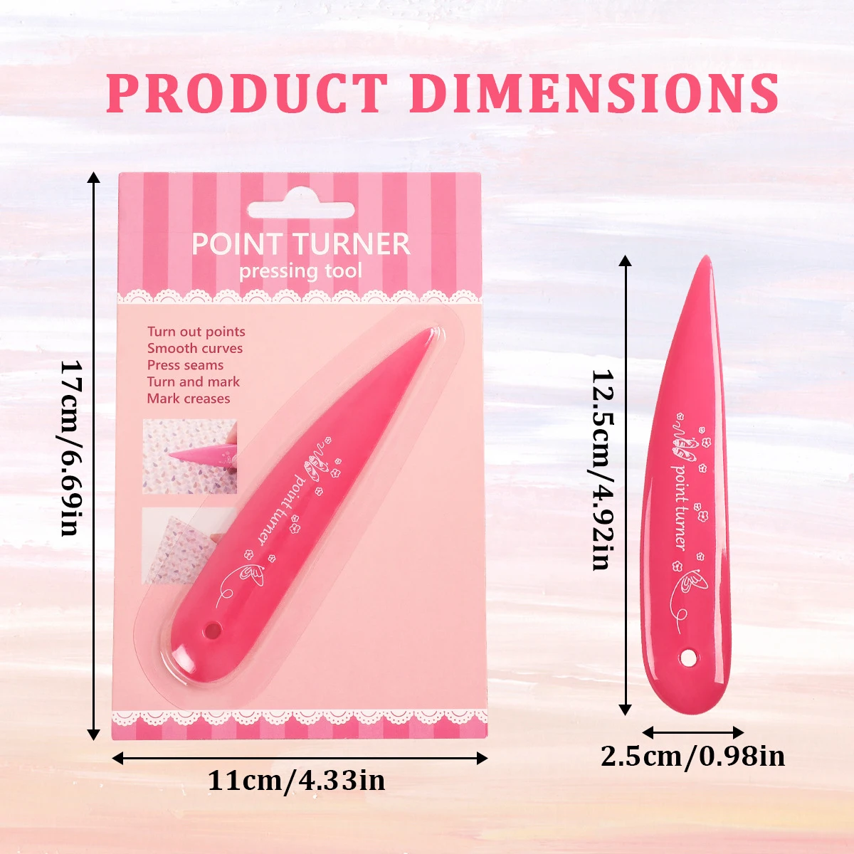 Point Turner Seam Creaser Sewing Tool, Fabric Bone Folder Quilting Craft, Tailor Chalk 10Pcs Box Sewing Marking Supplies