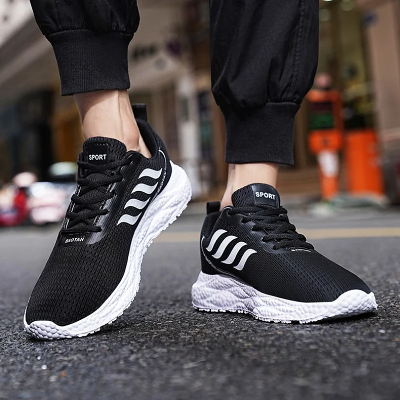 

Мужские повседневные кроссовки, Новинка лета 2023, дышащая сетчатая спортивная обувь на платформе со шнуровкой для мужчин, уличная Мужская обувь для бега, тенниса