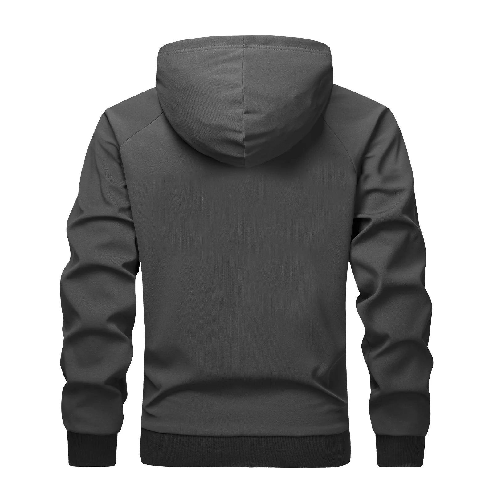 Hoodie Lengan Panjang Tebal Longgar Pria Kardigan Berkerudung Kasual Jaket Musim Gugur Musim Dingin Tahan Angin Hangat Nyaman Streetwear