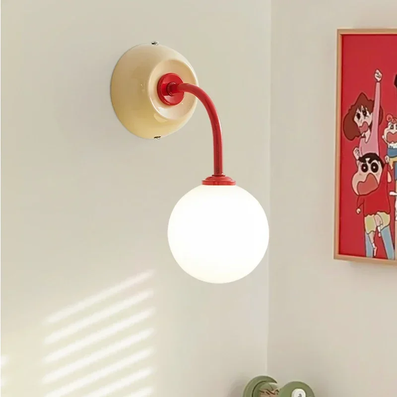 

Glass Ball Wall Lights G9 Modern Art Deco Blue Red Kids Children's Room Bedroom Bedside Baby Indoor Sconces