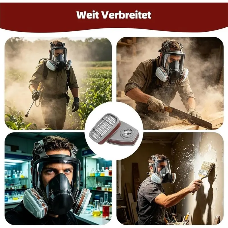 【CYBER MONDAY】For 6100, 6200, 6800, 7502 Compatible For Respirator Mask Set- 6001 Filter, 80 Filter Cotton 6 Filters And 6 Cover