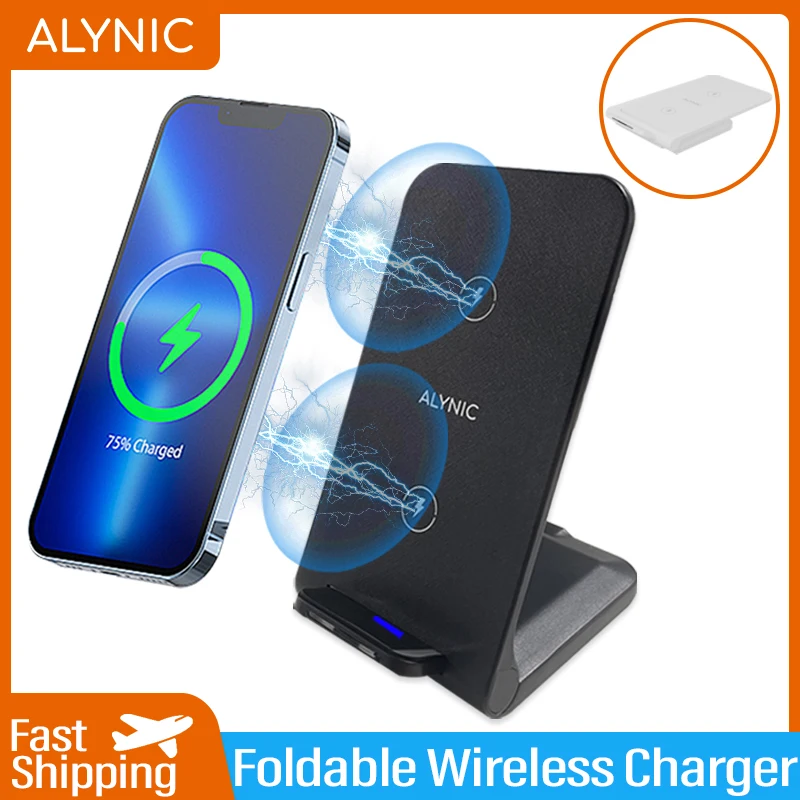 ALYNIC 30W Fast Wireless Charger Stand Pad for iPhone 15 14 13 8 X Samsung Galaxy S21 S20 S10 Xiaomi Wireless Charging Station