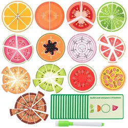 Wooden Math Enlightenment Fruit Fraction Decomposition Plate Montessori Teaching Aid Children's Educational Math Toys