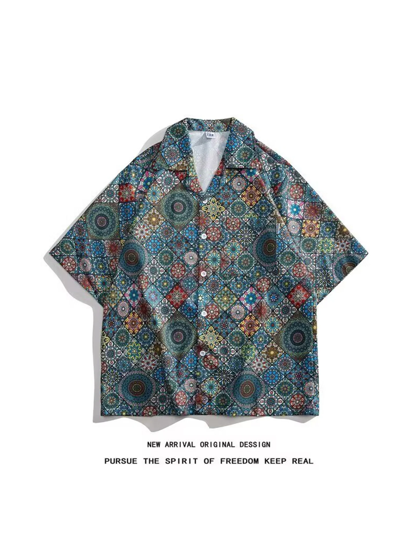 

Cuban Collar Vintage ort Sve irt Men's Summer Thin Ice Silk Loose Casual Lazy f Sve irt Youth Daily Wear