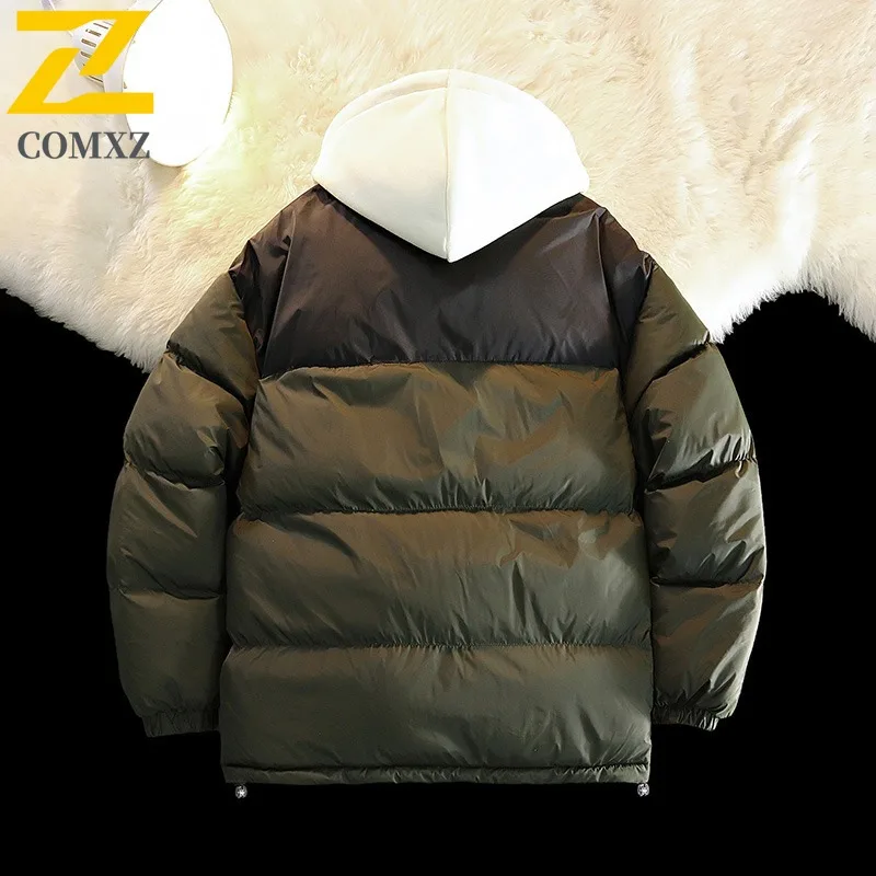 COMXZ 2025 Couple Windproof Thickened Cotton Jacket American Style Winter Outdoor Sports Camping Fishing Heavyweight Coat
