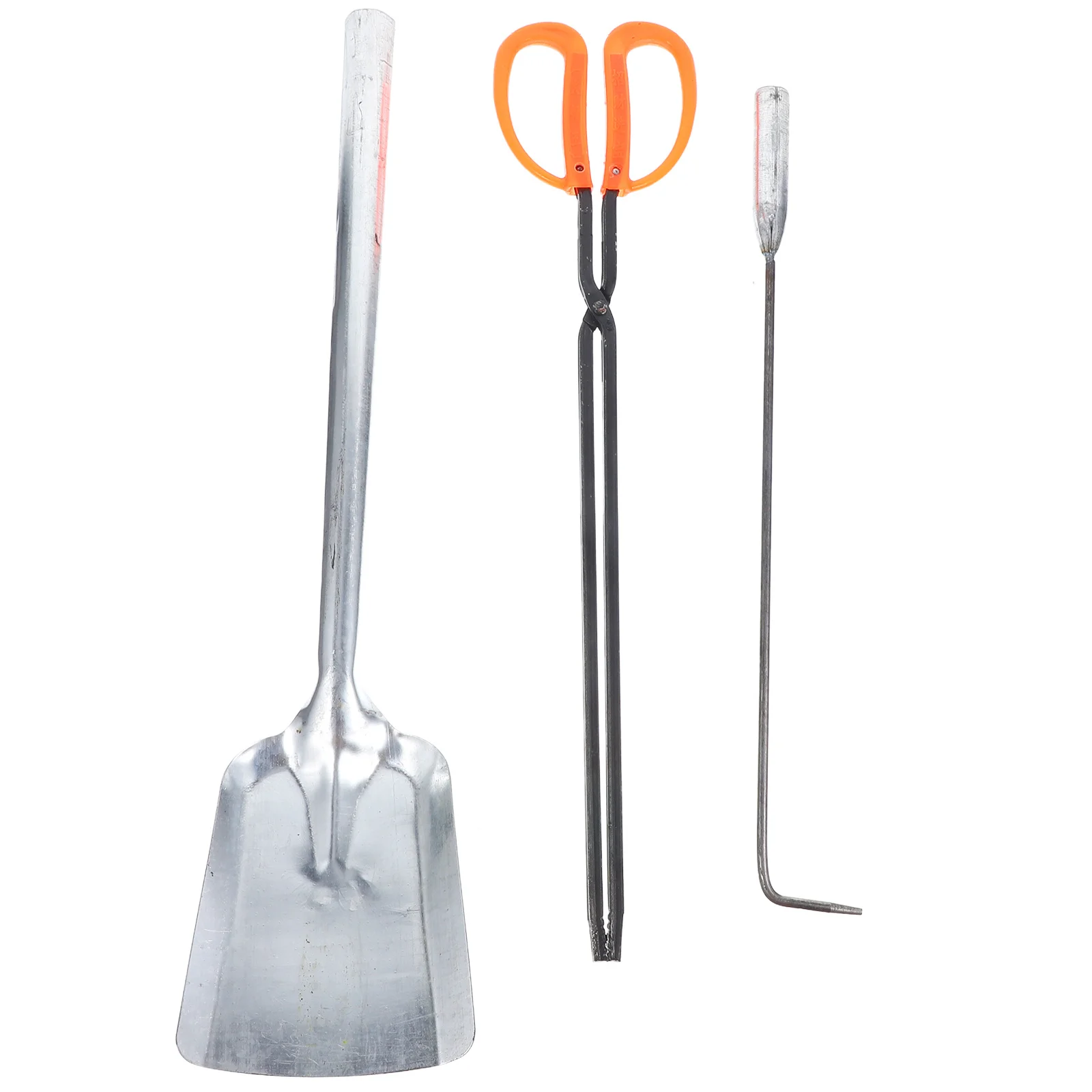 1 conjunto de ferramentas para lareira de ferro, pá compacta à prova de fogo, gancho de pôquer para uso interno e externo, leve, portátil, churrasco, acampamento
