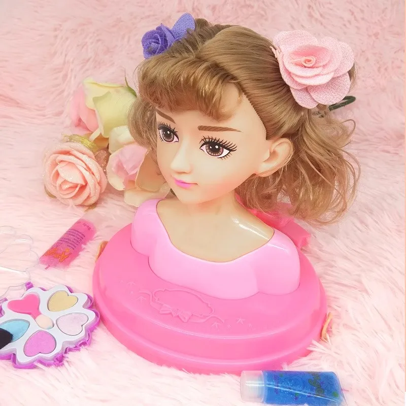 

Simulation Barber Makeup Artist Makeup Hairstyle Beauty Toy Funny Children Head Model Half Body Doll Toy Kids Girls Gift