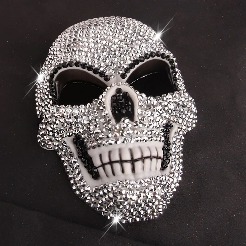

2026 New Diamond Studded Mask Halloween Decoration Ball Party Fashion Mask Plastic Skull Mask Dropshipping Wholesale