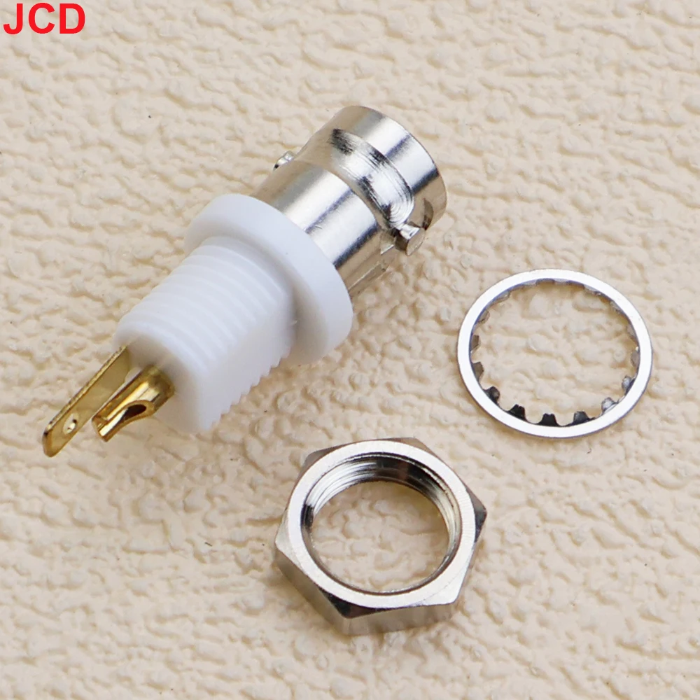 JCD 1pcs 50 ohm BNC-KY Insulated White Glue BNC Socket Q9 Female Head Welding Panel Bnc Female Head Connector