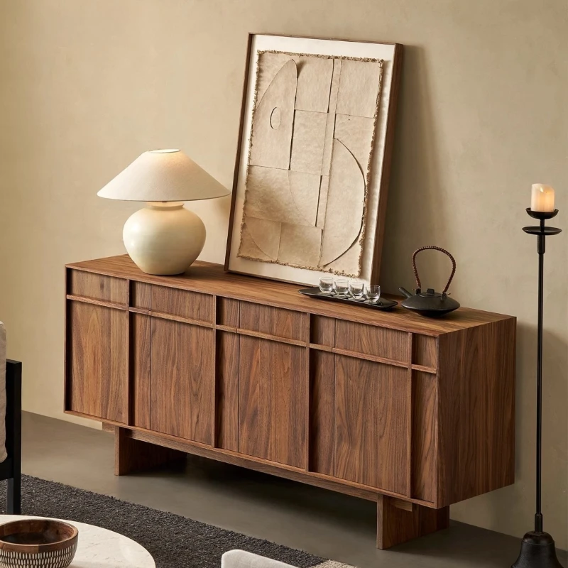 

Picnic side cabinet Solid wood Modern minimalist retro storage Wabi Sansi log wind chest