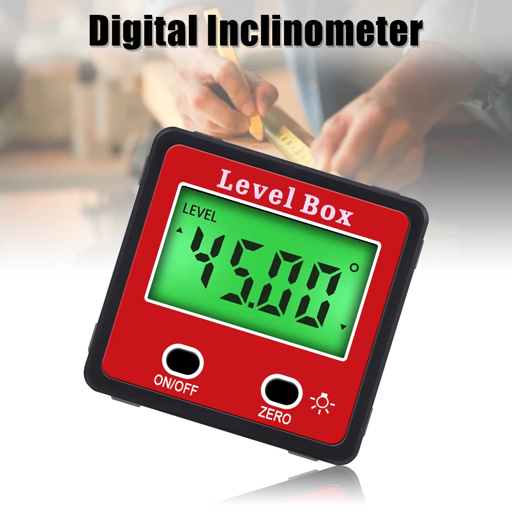 

Goniometer Inclinometer Electronic Protractor Horizontal Angle Measuring Instrument Woodworking Digital Level Box With Backlight