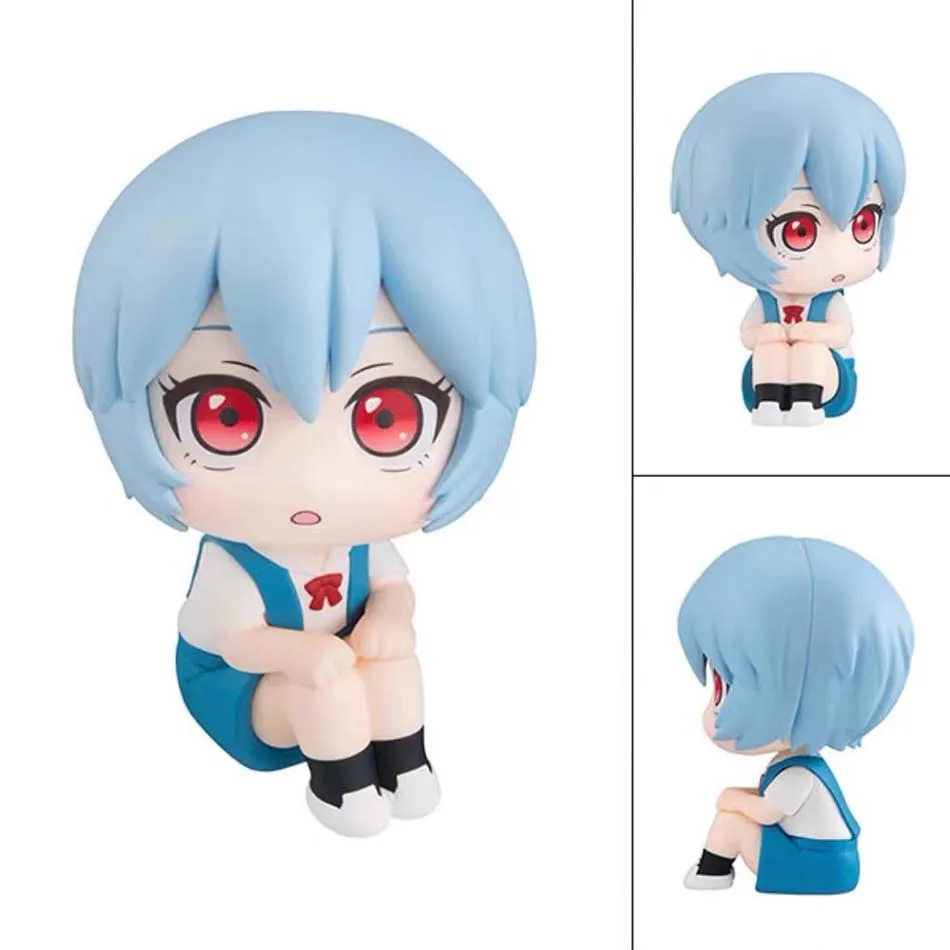 10CM Anime Evangelion Ayanami Rei Figure Souryuu Asuka Langley Look Up EVA Sitting Model Toy Doll Aciton Figure PVC Ornament view 4