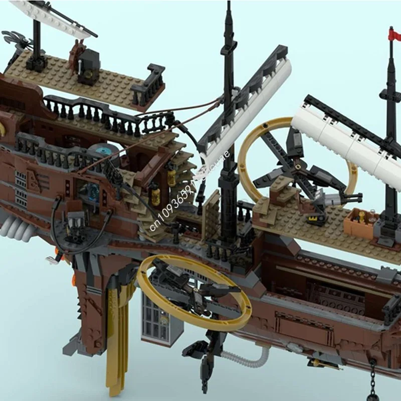 2285 Stück MOC Steampunk Pirat Luftschiff Brünel Modell Bausteine Architektur Kreative Idee Spielzeug Kinder Weihnachtsgeschenke Geburtstag