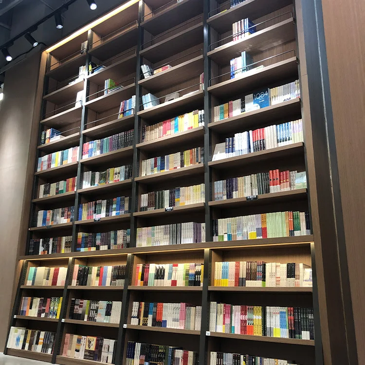 مكتبة تجارية مخصصة متعددة الطبقات من الأرض إلى السقف خزانة كتب من الخشب الصلب، مكتبة غرفة القراءة الجامعية المواد ستورا #4