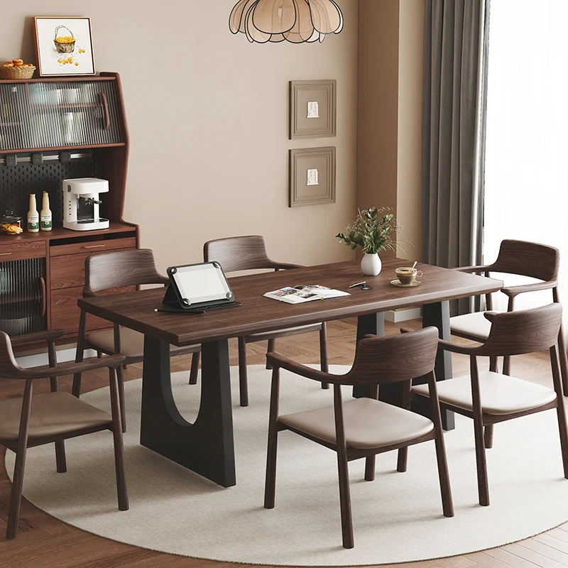 

Light Luxury Unique Dining Table Rectangular Wood Nordic Living Room Tables Restaurant Modern Big Mesas Comedor Luxury Furniture