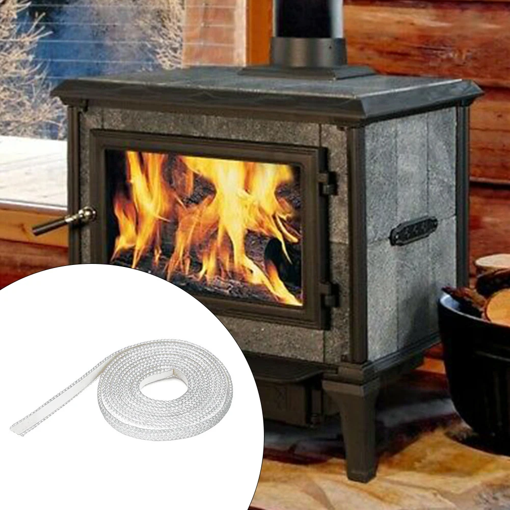 

Flat Stove Rope Glass Seal Stove Fire Rope Wide10mm X 3mm Stove Fireplace Tuyere Sealing Strip Fireplace Sealing Rope