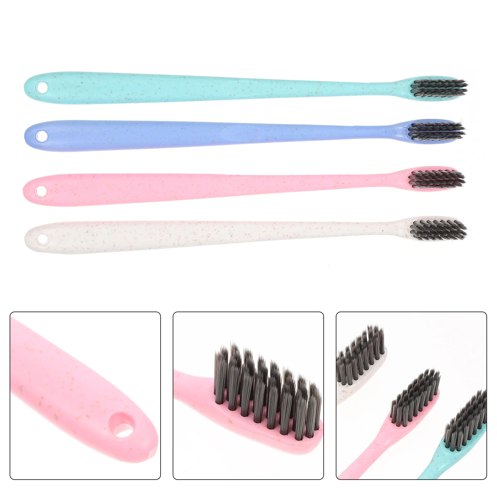 10pcs Toothbrush Oral Care Soft Bristle Adult Teeth Cleaning Handle Charcoal Durable Ergonomic AntiSlip
