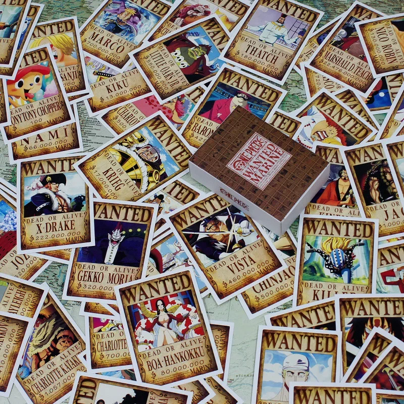 100Sheets/Set Anime ONE PIECE Wanted order Whole character series 100 PostcardmGreeting Card Wish Card Christmas Gift