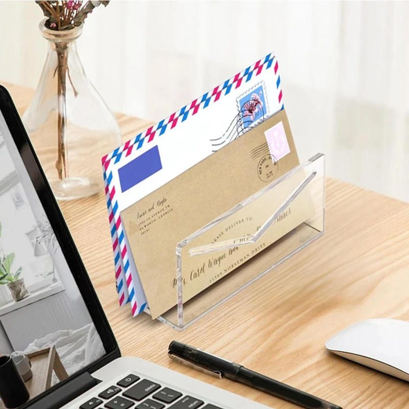 

AAAE Держатель для почты Органайзер для почты Настольный акриловый сортировщик почты для стола Держатель для конвертов Органайзер для писем для офиса и школы