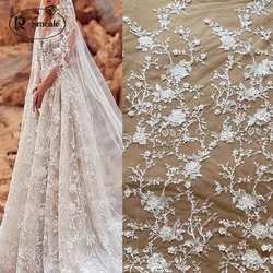 3D Stereo Laser Flower Beaded Mesh Embroidery Lace, Wedding Dress Fabric, DIY Dress Accessories, RS2497