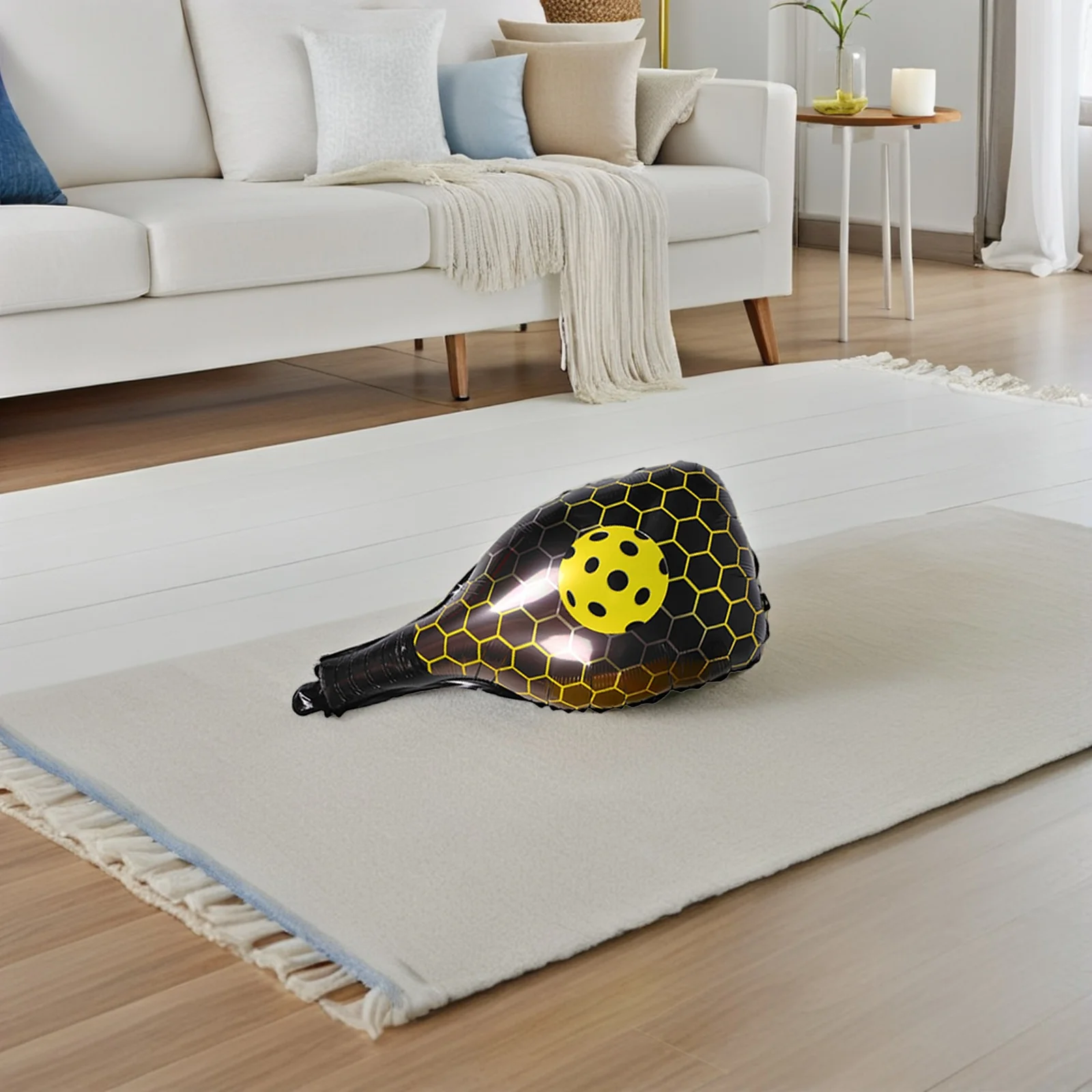 

10Pcs Pickle Rackets Balloons Aluminum Foil Cartoon Sports Birthday Party Decorations Yellow Sports Themed Party Decorations