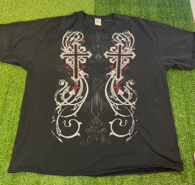 Goth Street Style Y2K Summer Pure Cotton Men's and Women's Matching Moisture-wicking and Breathable Fabric Short-sleeved T-shirt