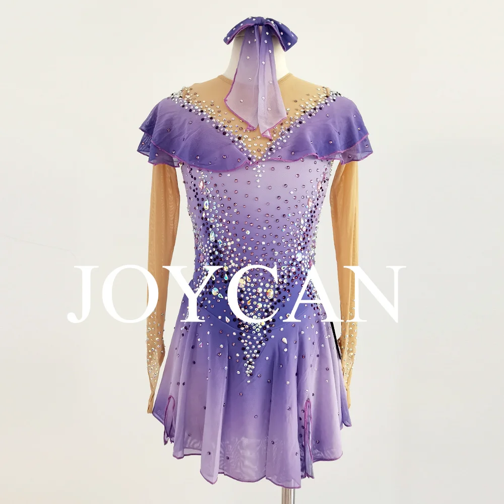 

Ice Figure Skating Dress for Girls Purple Spanex Stretchy Competition Dance Wear Customized