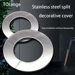 Faucet Stainless Steel Decorative Cover Split Stainless Steel Mixing Valve Round Ugly Smoke Pipe Air Conditioning Hole Cover