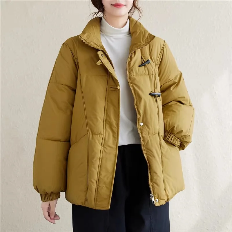 

Winter Oversized Women Jacket Literary Tetro Cowhorn Down Coat Warm And Thickened LooseCasual Outerwear Mujer Abrigos Z3947