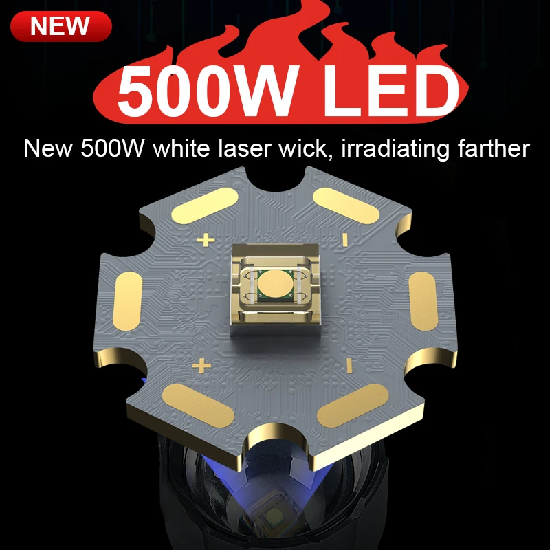 

Strong Light LED Flashlight 1500000LM Super Bright Lantern Long Range Torch High Power Rechargeable LED Flahslights Camping Lamp