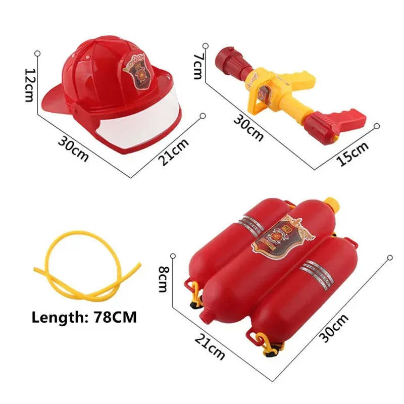 Boys Firefighter Costume, Fire Long Sleeve Jacket and Pants Firefighting Playset for Holiday Party Performance Costumes