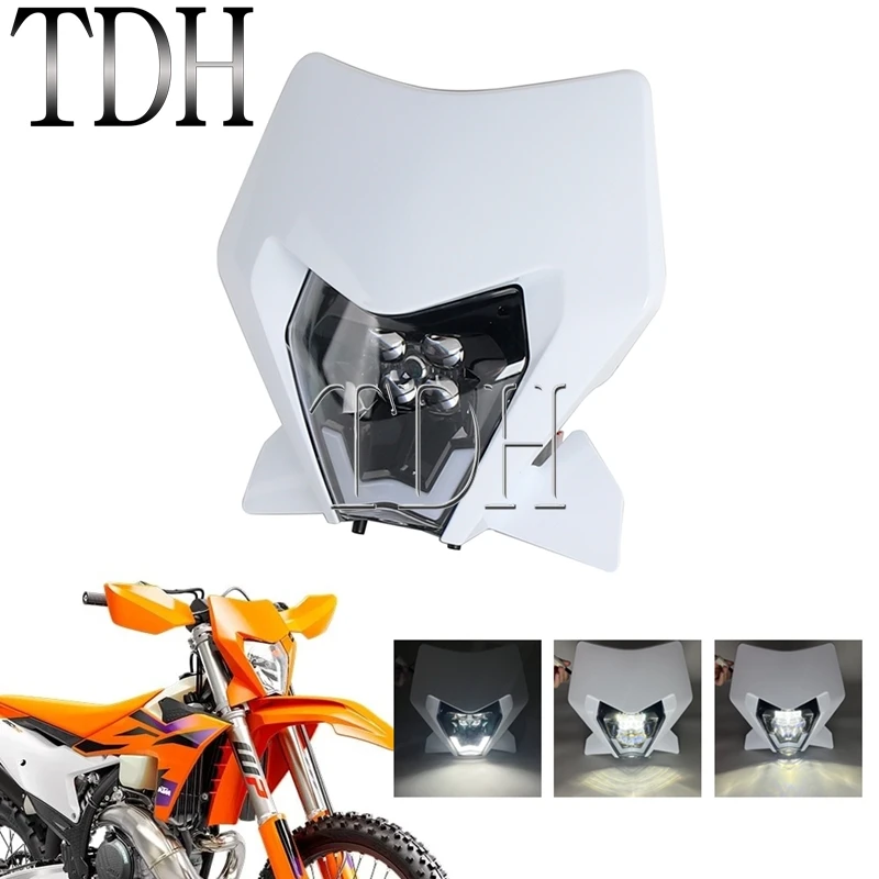 Enduro Headlight For SX XC EXC 450 300 250 2024-2025 LED Headlamp Fairing Dirt Bike Enduro Motocross High Low Beam DRL Light