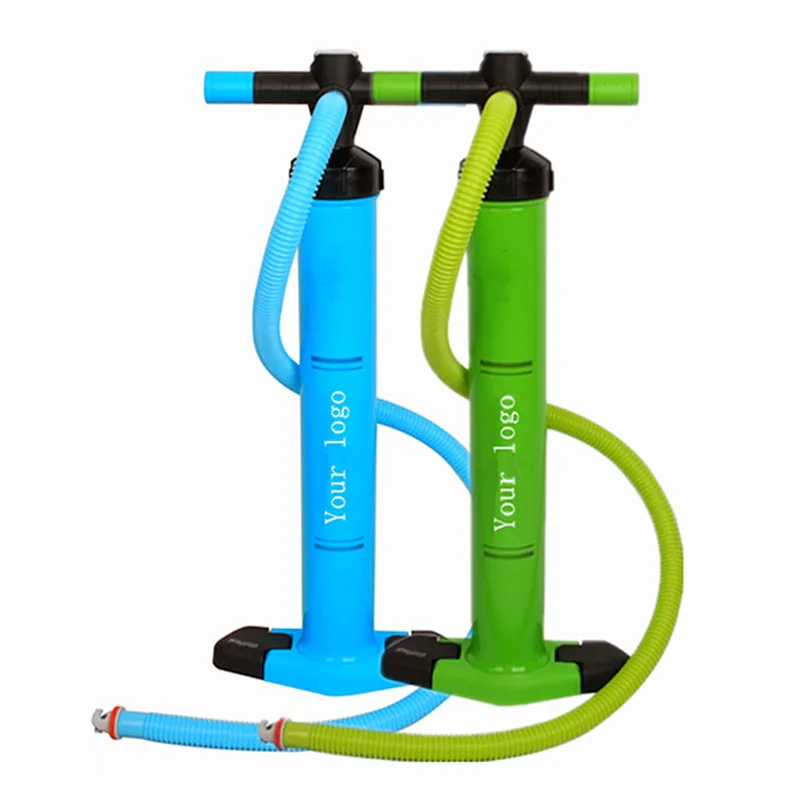 Double Action Heavy-duty Construction Foldable Hand Air Pump With Pressure Gauge