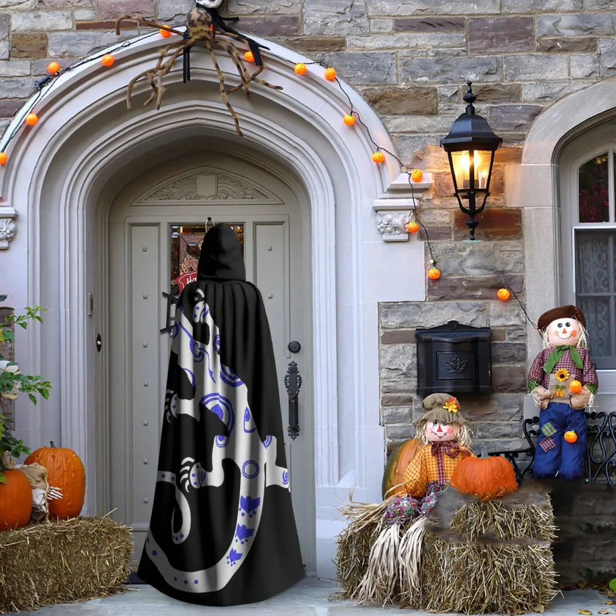 Рептилия, этническая этническая ящерица, длинный плащ с капюшоном, средневековый костюм ведьмы, накидка для косплея, накидка на Хэллоуин, вампир, для взрослых, унисекс