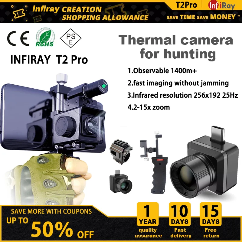

InfiRay Xinfrared T2 Pro Thermal imager For iOS & Android 256x192 25Hz Hunting Night Vision with hot pursuit Infrared camera