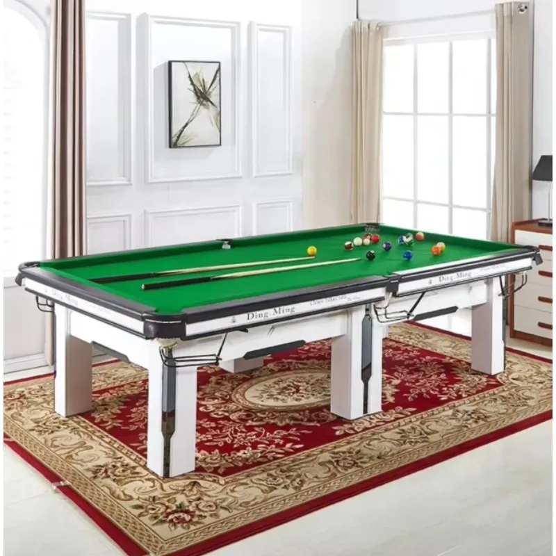 

9ft Indoor Multi-Functional Pool Dining Table with Solid Wood Legs Dinning and Pool Features