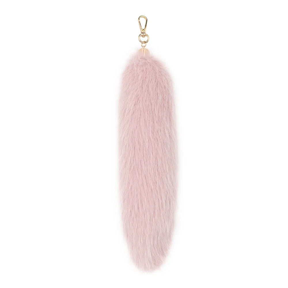 Fashion Long Hair Fur Tails Pendant Bag Charms Ornament Tail Hanging Keychain Keys Holder Fluffy Tail Keyring Women Ladies