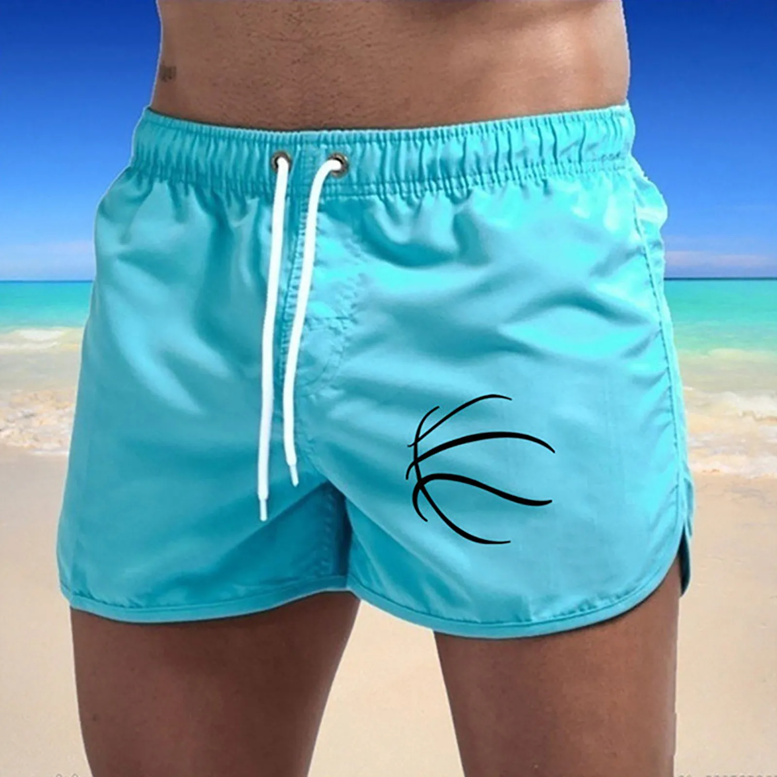 Men's Spring And Summer Splicing Swimming Trousers And Beach Surfing Shorts Medium Short Old Fashioned Male Bathing Suit