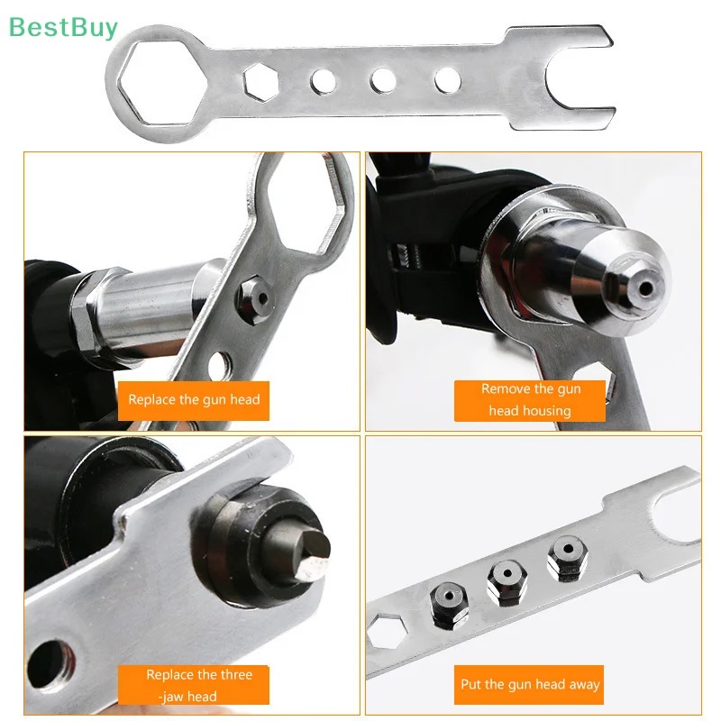 Electric Rivet Nut Riveting Nut Adapter With Replaceable Rivet Nut Drill Bit Nozzle Cordless Conversion Connector Power Tools