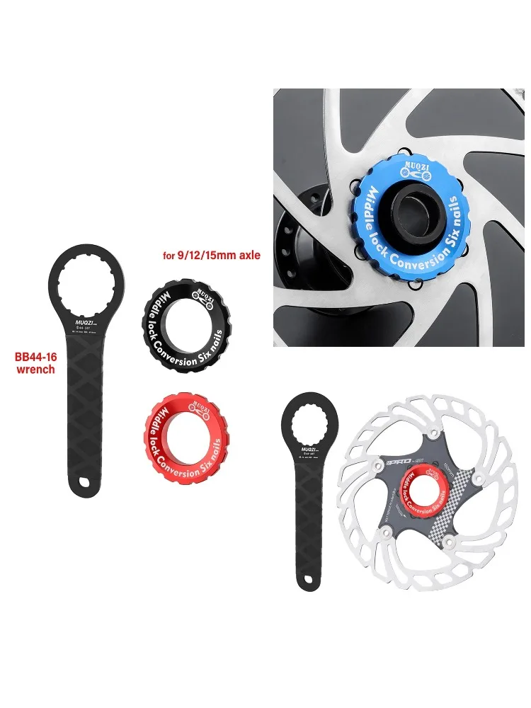 AliExpress NONE 9/12/15mm Bicycle Centerlock Lockring and Spacer Bike Center Lock Cover Wrench Aluminium Alloy for 6 Bolt Disc Brake Rotor