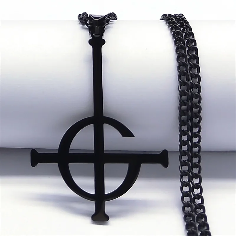 Ghost BC Nameless Anhänger Halskette für Frauen Männer Edelstahl Schwarz Ghoul Band Papa Emeritus Symbol Kette Schmuck N643S06 – Detail 9