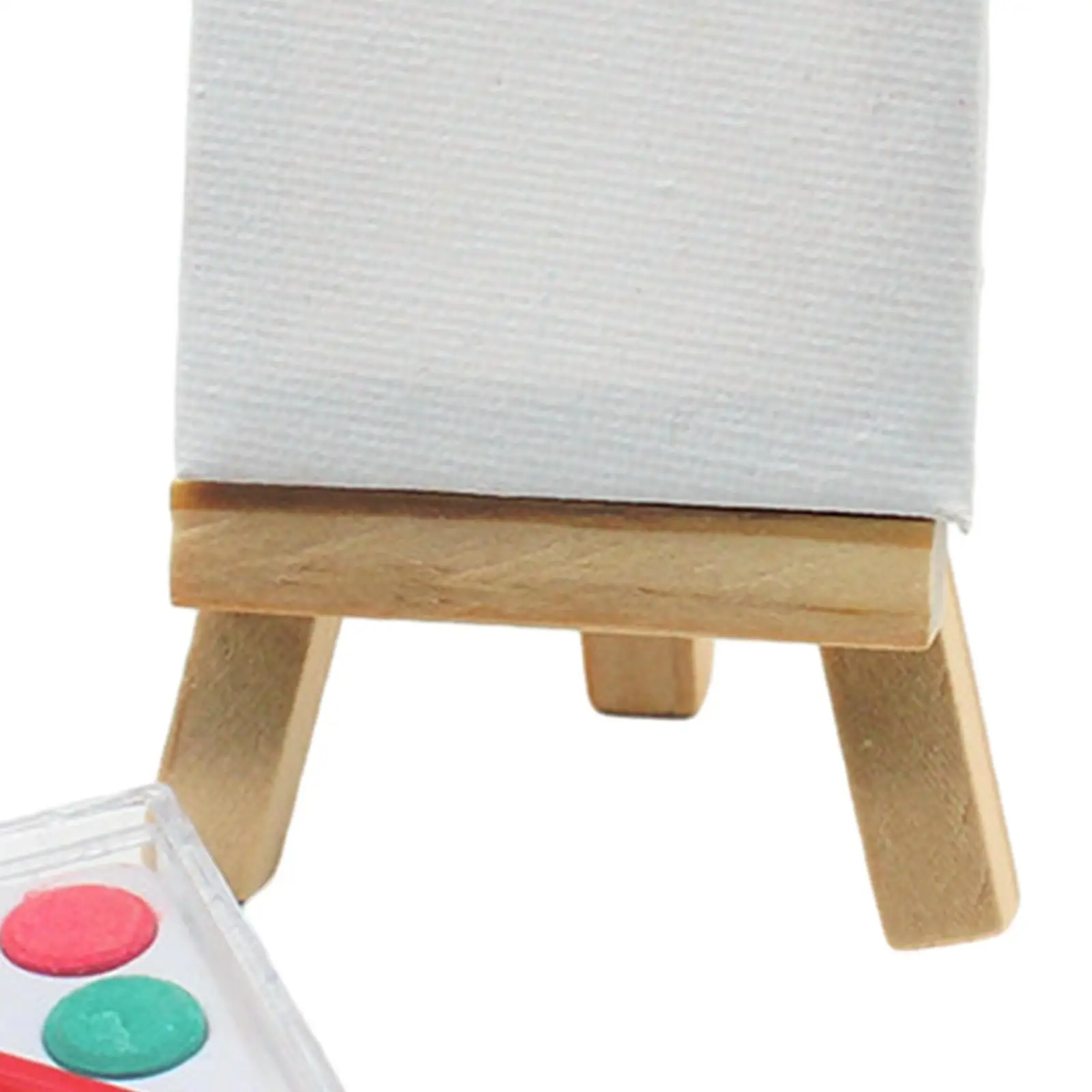 

Dollhouse Art Easel Wooden Miniature Painting Furniture Montessori Learning Accessories for Pretend Play and Birthday Gifts