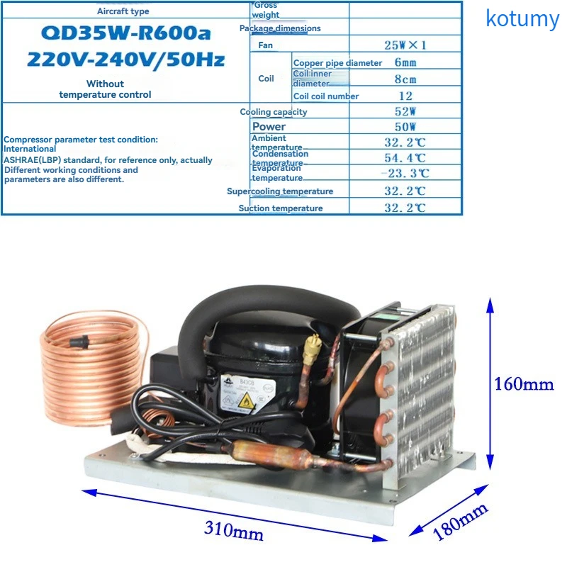 Durable QD35W Mini Chiller, 220V Circulating Water Refrigerator, R600a Environmental Friendly Cooling Unit