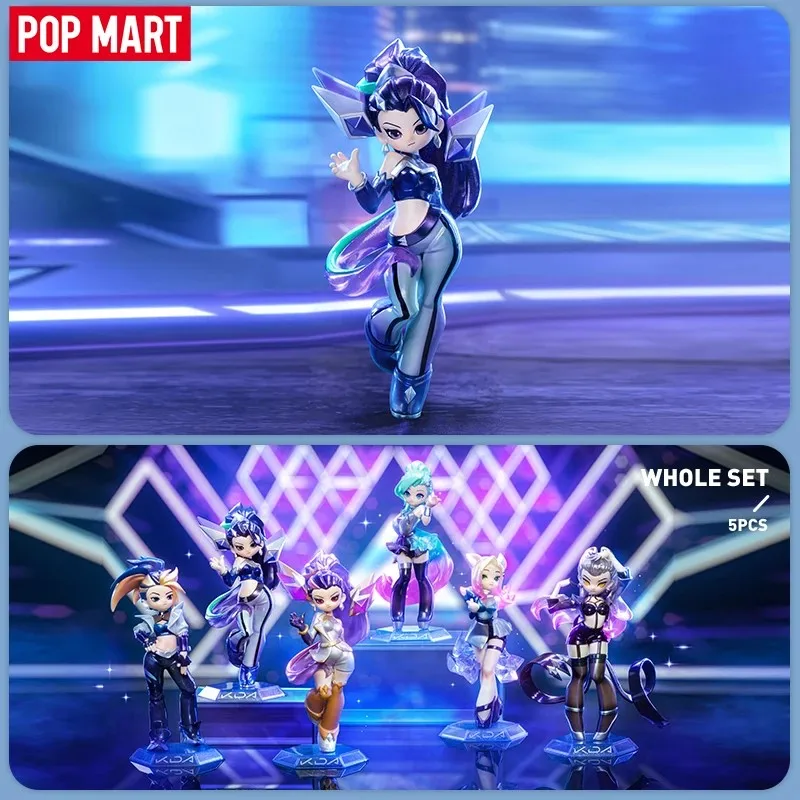 POP MART League of Legends K/DA ALL OUT Series Anime Action Figure Guess Bag Ornament Figurines Home Decor Desktop Dolls Model