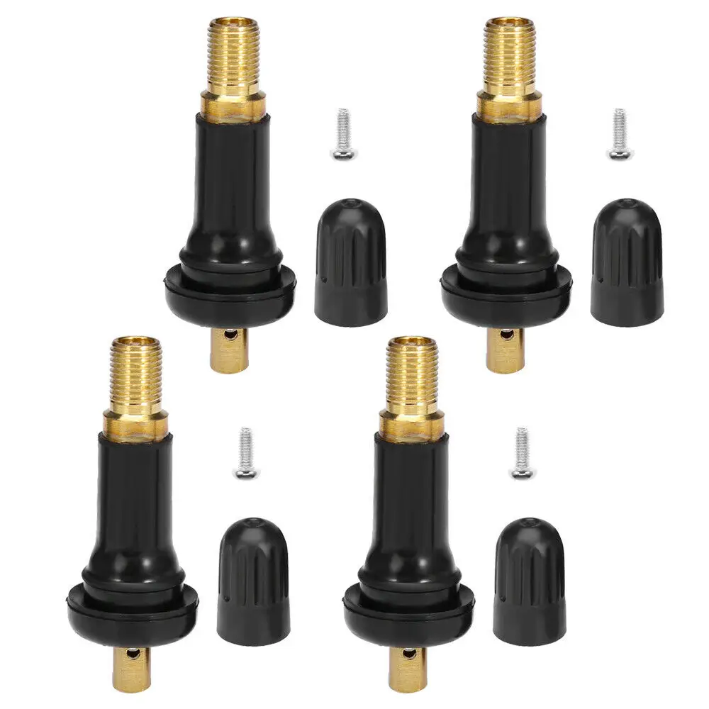 4pc TPMS Rubber Snap-in Tire Pressure Sensor Valve Stem Service Kit Replacemen for 17-20008 20008 Tire Valves for BUICK