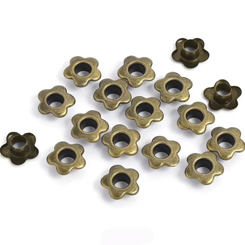 100pcs Flower Metal Eyelets Grommets With Washer for Fabric Clothing Sewing Shoes Belt Cap Bag Scrapbooking Leather DIY Accessor